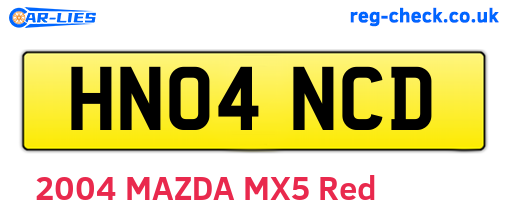 HN04NCD are the vehicle registration plates.