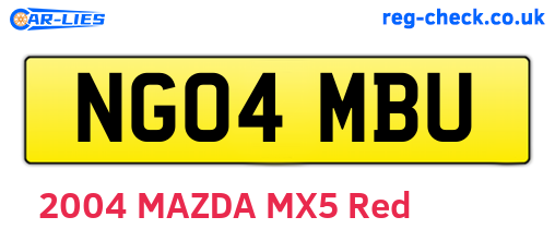 NG04MBU are the vehicle registration plates.
