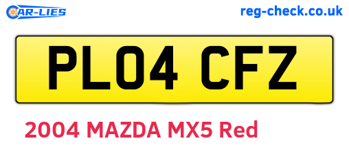 PL04CFZ are the vehicle registration plates.