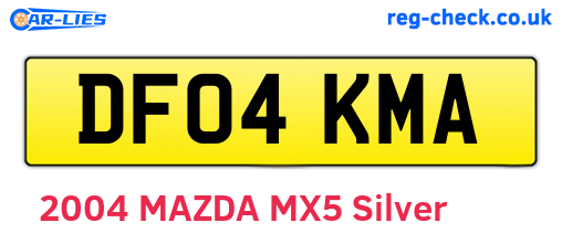 DF04KMA are the vehicle registration plates.
