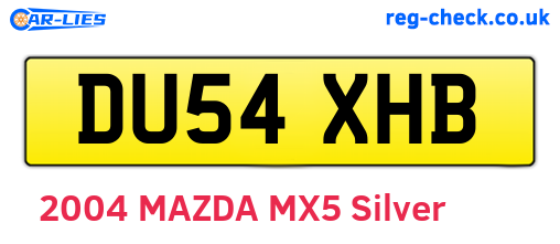 DU54XHB are the vehicle registration plates.