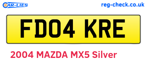 FD04KRE are the vehicle registration plates.