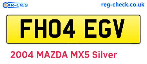 FH04EGV are the vehicle registration plates.