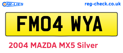 FM04WYA are the vehicle registration plates.