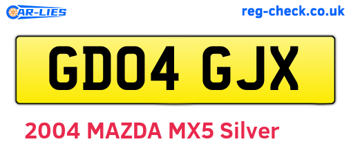 GD04GJX are the vehicle registration plates.