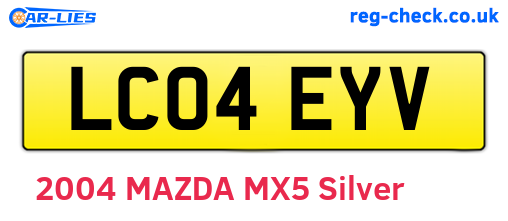 LC04EYV are the vehicle registration plates.