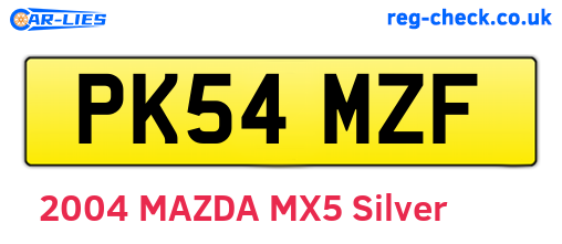 PK54MZF are the vehicle registration plates.