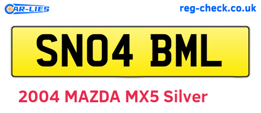 SN04BML are the vehicle registration plates.