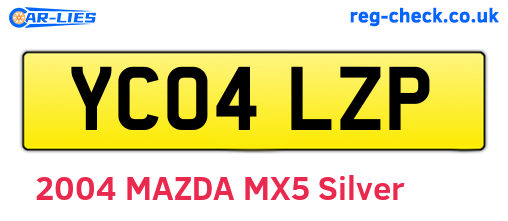 YC04LZP are the vehicle registration plates.