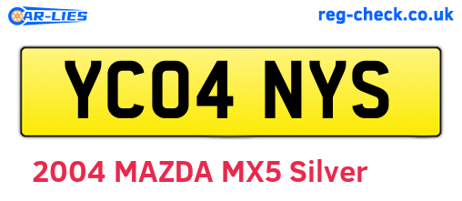 YC04NYS are the vehicle registration plates.