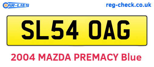 SL54OAG are the vehicle registration plates.