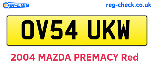 OV54UKW are the vehicle registration plates.
