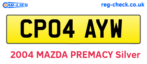 CP04AYW are the vehicle registration plates.