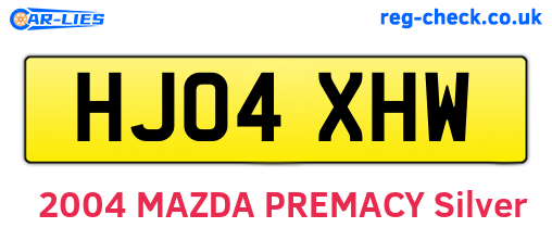 HJ04XHW are the vehicle registration plates.