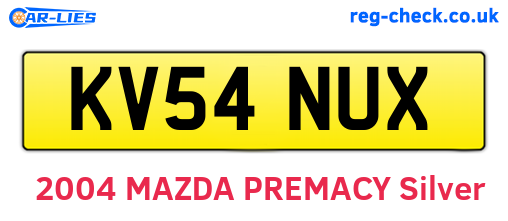 KV54NUX are the vehicle registration plates.