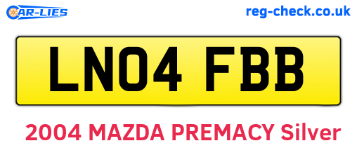LN04FBB are the vehicle registration plates.