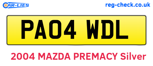 PA04WDL are the vehicle registration plates.