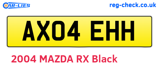 AX04EHH are the vehicle registration plates.