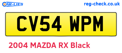 CV54WPM are the vehicle registration plates.