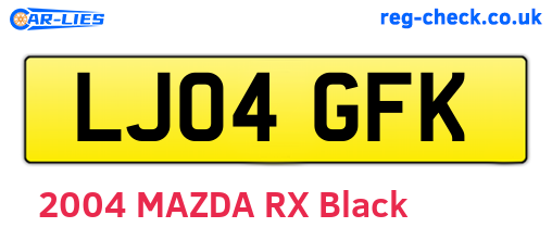 LJ04GFK are the vehicle registration plates.