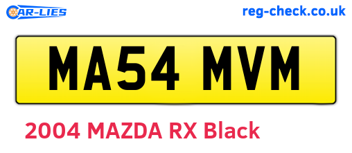 MA54MVM are the vehicle registration plates.
