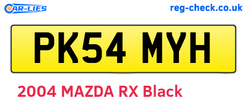 PK54MYH are the vehicle registration plates.