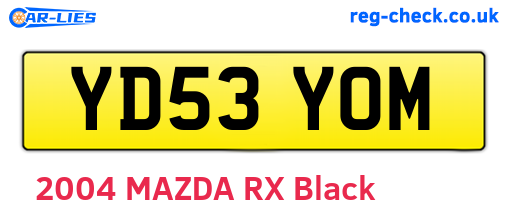 YD53YOM are the vehicle registration plates.