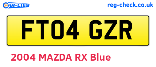 FT04GZR are the vehicle registration plates.