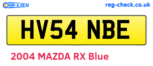 HV54NBE are the vehicle registration plates.