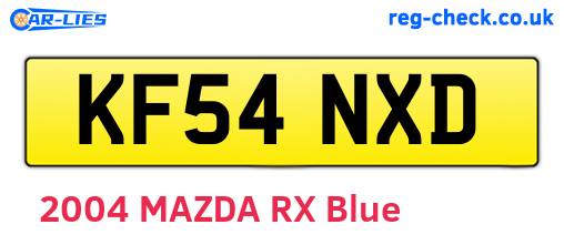 KF54NXD are the vehicle registration plates.