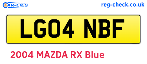 LG04NBF are the vehicle registration plates.