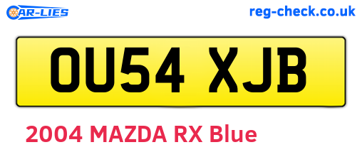OU54XJB are the vehicle registration plates.