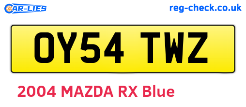 OY54TWZ are the vehicle registration plates.