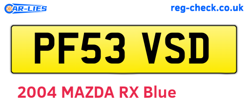 PF53VSD are the vehicle registration plates.