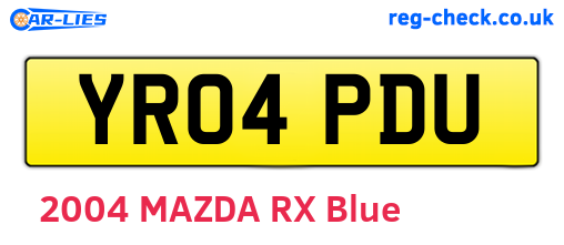 YR04PDU are the vehicle registration plates.