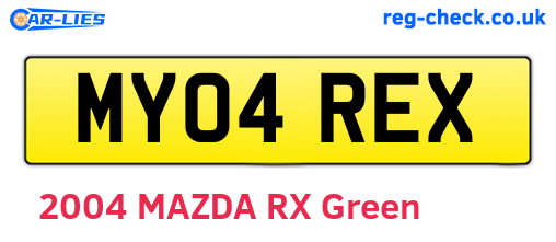 MY04REX are the vehicle registration plates.