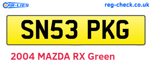 SN53PKG are the vehicle registration plates.