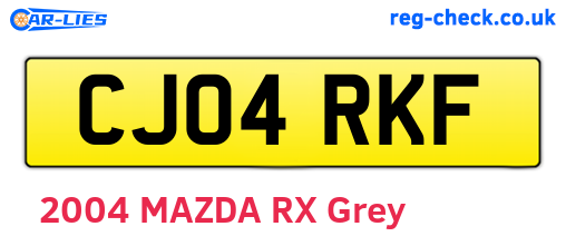 CJ04RKF are the vehicle registration plates.