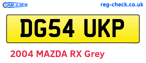 DG54UKP are the vehicle registration plates.