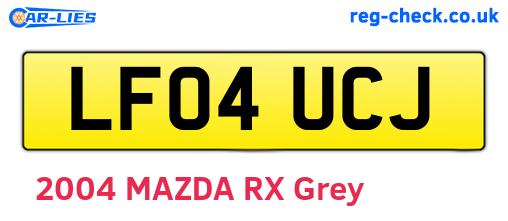 LF04UCJ are the vehicle registration plates.