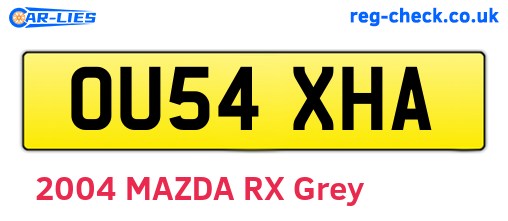 OU54XHA are the vehicle registration plates.