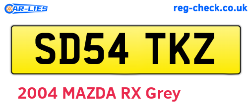SD54TKZ are the vehicle registration plates.