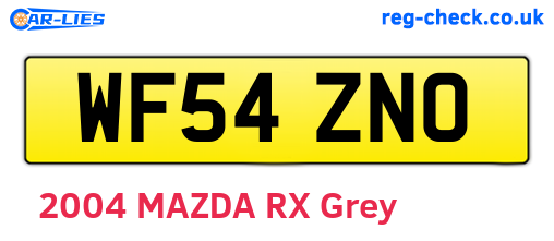 WF54ZNO are the vehicle registration plates.
