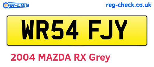 WR54FJY are the vehicle registration plates.