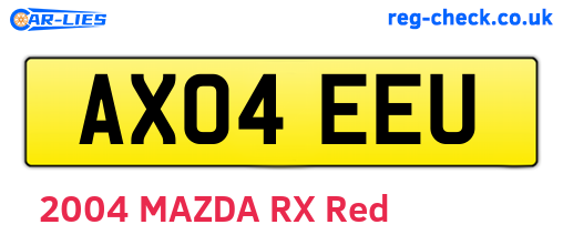AX04EEU are the vehicle registration plates.