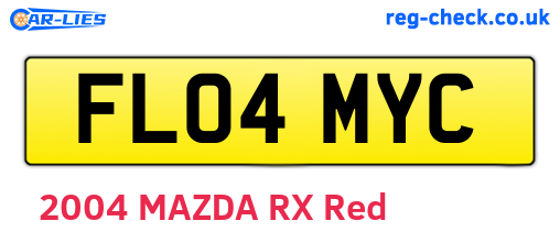 FL04MYC are the vehicle registration plates.