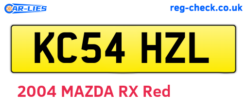 KC54HZL are the vehicle registration plates.