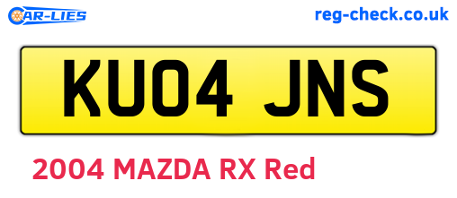 KU04JNS are the vehicle registration plates.