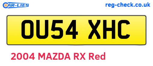 OU54XHC are the vehicle registration plates.