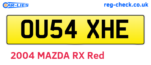 OU54XHE are the vehicle registration plates.